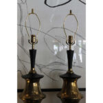 Monumental Pair of Brass Moroccan Style Lamps