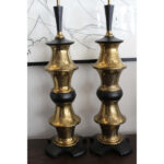 Monumental Pair of Brass Moroccan Style Lamps