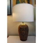 Stoneware Lamp with Gothic Face