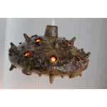 Mid Century Ceramic Hanging Jeweled Fixture, Denmark