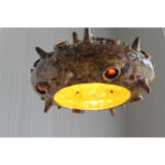 Mid Century Ceramic Hanging Jeweled Fixture, Denmark