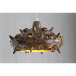 Mid Century Ceramic Hanging Jeweled Fixture, Denmark