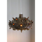 Mid Century Ceramic Hanging Jeweled Fixture, Denmark