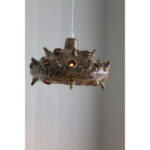 Mid Century Ceramic Hanging Jeweled Fixture, Denmark