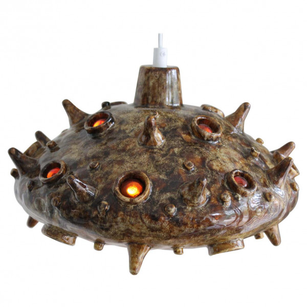Mid Century Ceramic Hanging Jeweled Fixture, Denmark