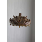 Mid Century Ceramic Hanging Jeweled Fixture, Denmark