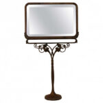 Art Nouveau Bronze Standing Mirror, Villiers [amp] Picart Co. Paris