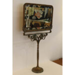 Art Nouveau Bronze Standing Mirror, Villiers [amp] Picart Co. Paris