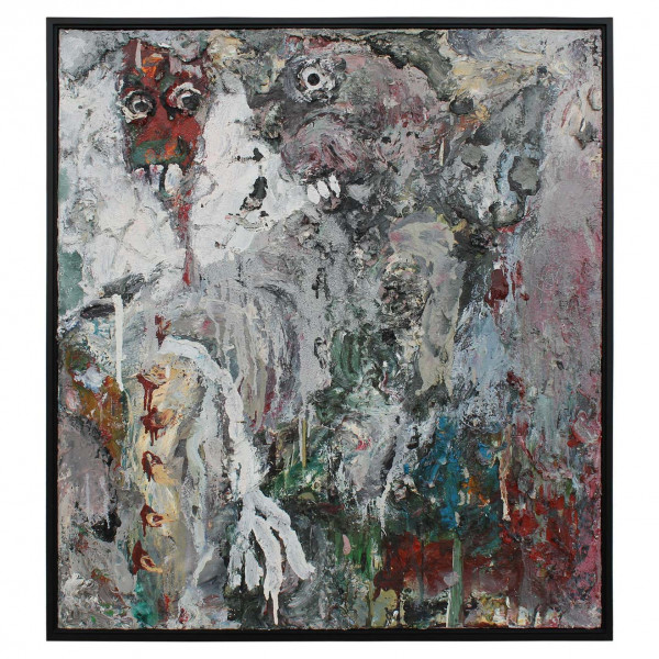 Abstract Outsider Art Oil Painting on Canvas (1)