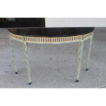 Pair of Maitland Smith Demilunes, Hand Painted Faux Finish