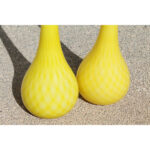 Pair of Murano Cased Glass Yellow Vases