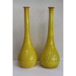 Pair of Murano Cased Glass Yellow Vases