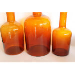 Three Amber Bottles by Otto Bauer for Holmegaard, Denmark