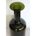 Green Bottle by Otto Bauer for Holmegaard, Denmark