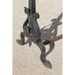 Monumental Pair of Forged Iron Spanish Revival Andirons