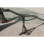 Stunning Brutalist Steel and Wire Architectural Cocktail Table