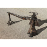 Stunning Brutalist Steel and Wire Architectural Cocktail Table