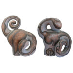 Pair of Ceramic Abstract Sculptures