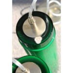 Pair of Green Cased Glass Pendants, Made in France