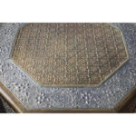 Pair of Octagonal Pedestals with Applied Brass and Tin RepoussÃ© Panels