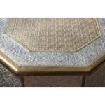 Pair of Octagonal Pedestals with Applied Brass and Tin RepoussÃ© Panels