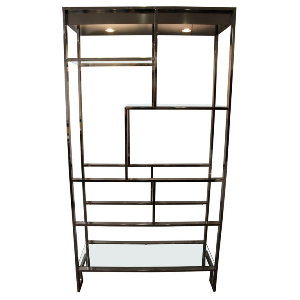 Design Institute of America (DIA) Chrome Plated Steel Etagere