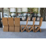 Six Corrugated Chairs Attributed to Frank Gehry