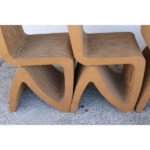 Six Corrugated Chairs Attributed to Frank Gehry