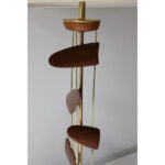 Sculptural Wood and Brass Lamp attributed to Leo Amino