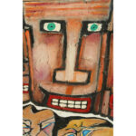 Outsider Painting of Abstract Faces by Peter L. Sword