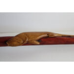 Folk Art Carved Walking Cane, Snakes and Fish