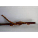 Folk Art Carved Walking Cane, Snakes and Fish