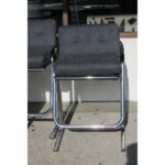 Set of Six Chrome and Fabric Barstools by Jerry Johnson
