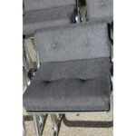 Set of Six Chrome and Fabric Barstools by Jerry Johnson