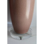 Pair of Mauve Ceramic and Lucite Table Lamps