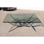 X-Base Aluminum Coffee Table with Glass Top
