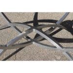 X-Base Aluminum Coffee Table with Glass Top