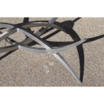 X-Base Aluminum Coffee Table with Glass Top