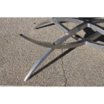 X-Base Aluminum Coffee Table with Glass Top