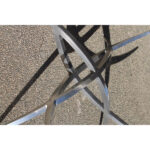 X-Base Aluminum Coffee Table with Glass Top