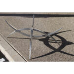 X-Base Aluminum Coffee Table with Glass Top