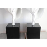 Pair of Aluminum Seashell Lamps Attributed to the Laurel Lamp Co.