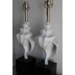 Pair of Aluminum Seashell Lamps Attributed to the Laurel Lamp Co.