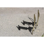 Pair of Brass and Cast Iron Musical Note Andirons