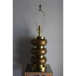 Paul Hanson Crackle Glass and Brass Table Lamp