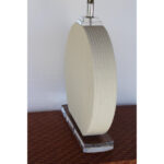 Pair of Circular Ceramic and Lucite Lamps