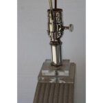 Pair of Circular Ceramic and Lucite Lamps