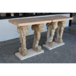 Pair of Carved Painted Console Tables