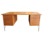 Danish Teak and Chrome Hairpin Desk from Danflex