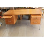 Danish Teak and Chrome Hairpin Desk from Danflex